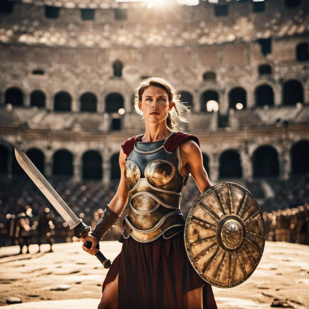 Female Gladiator in the coliseum